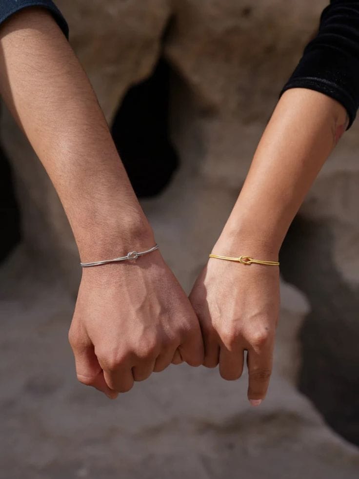 FO27 Couples Cable Bracelet Set (Gold & Silver)