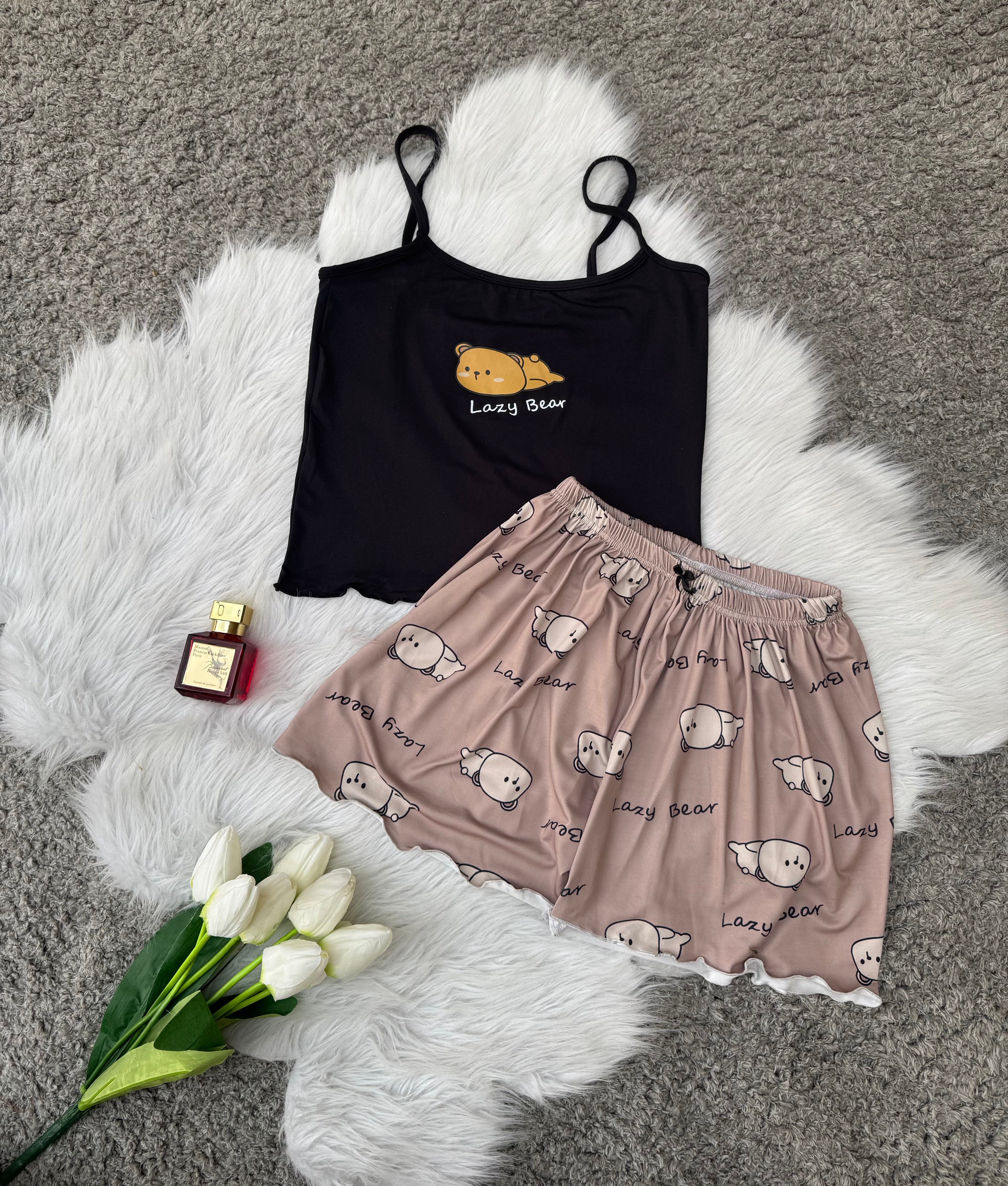 Women’s Hot Shorts & Tank Top Set Lazy Bear Model