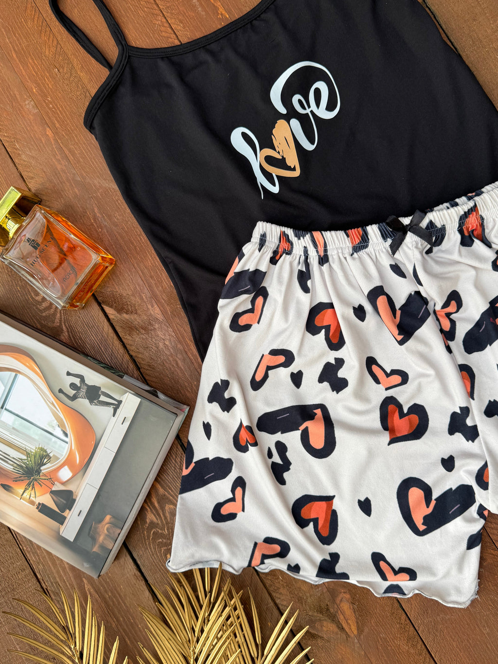 Women’s Hot Shorts & Tank Top Set Love Model