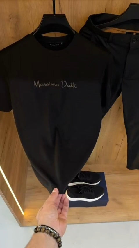Massimo Dutti Premium Interlock Cotton T-Shirt