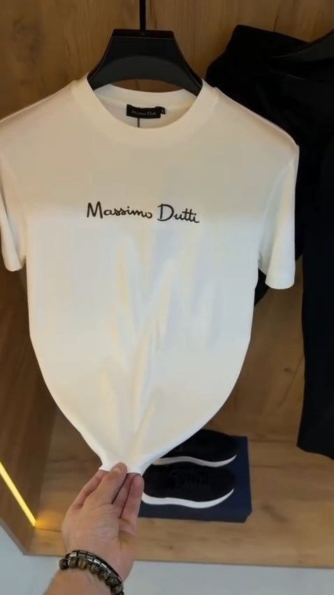 Massimo Dutti Premium Interlock Cotton T-Shirt