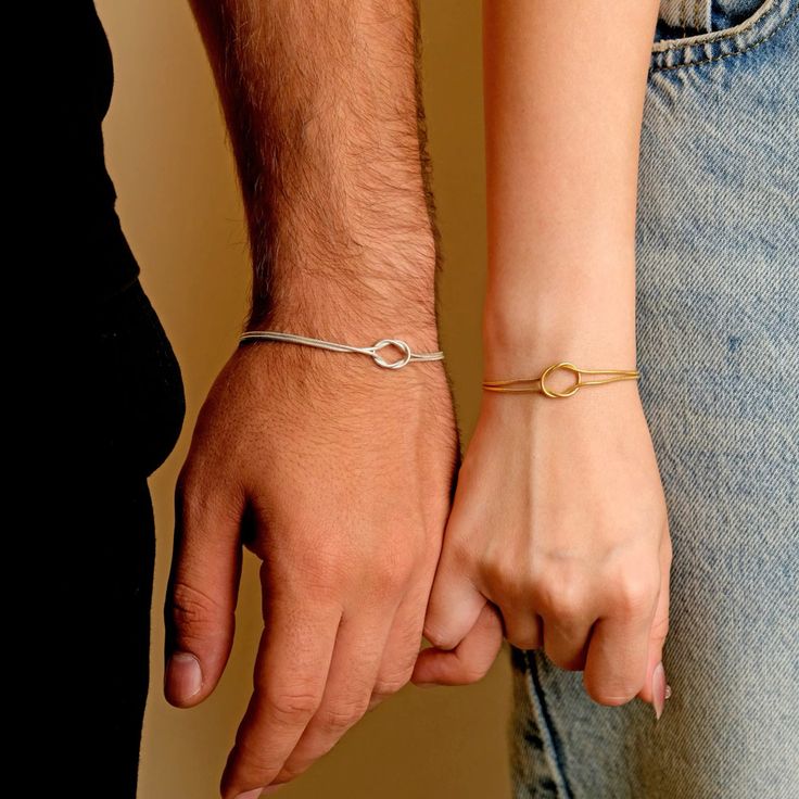FO27 Couples Cable Bracelet Set (Gold & Silver)